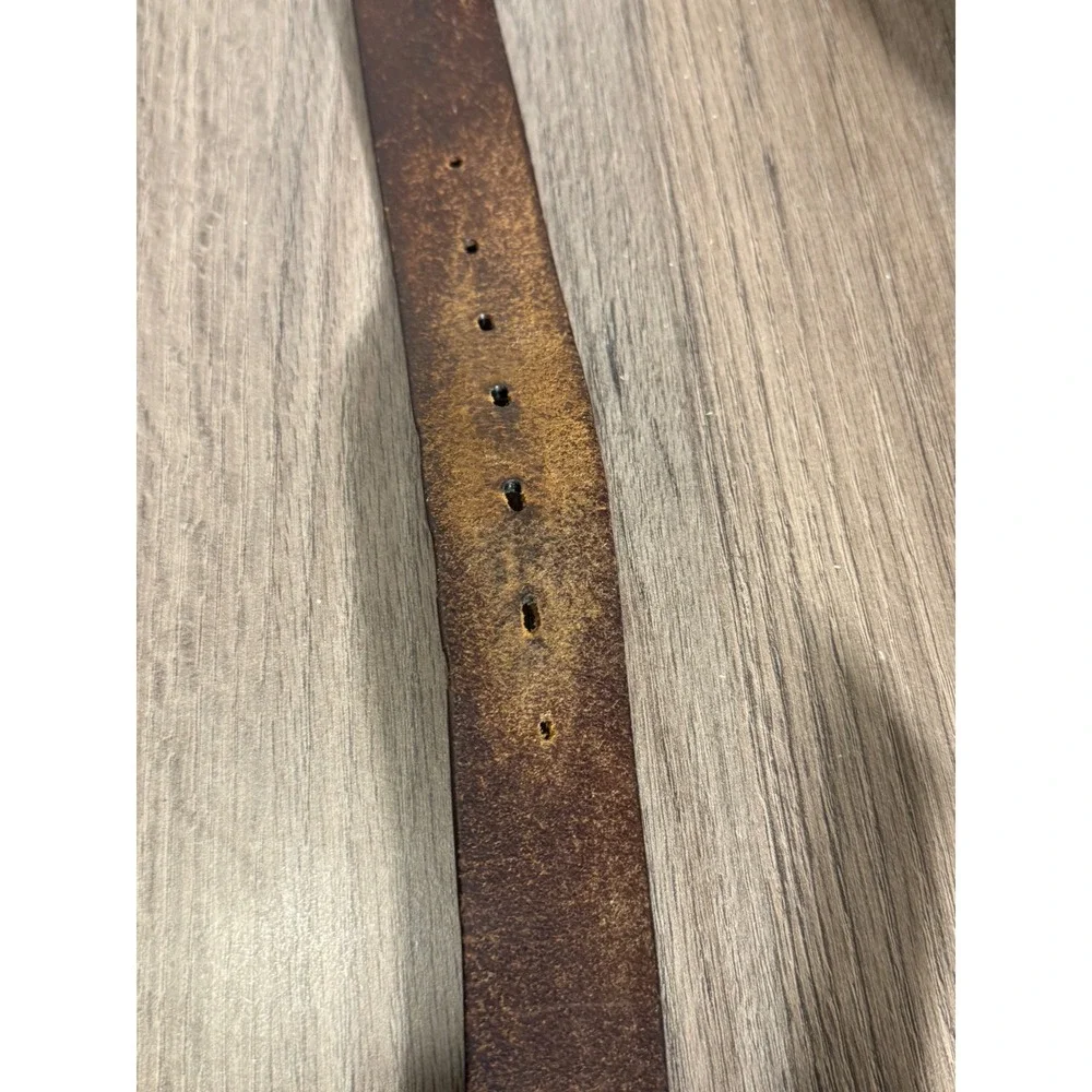 WGGH Full Grain Leather Belt 40 Inches Brown Mens Silver Buckle Work Casual‎